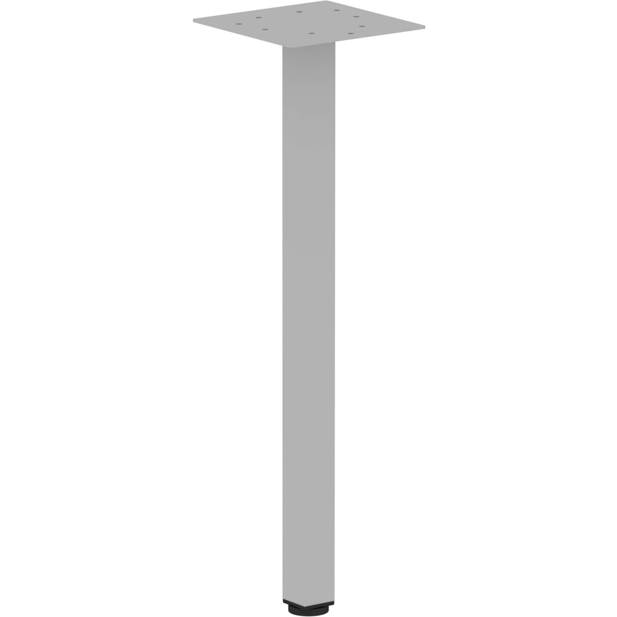 Lorell Relevance Series Offset Square Leg - Powder Coated Silver Square Leg Base - 28.50" Height x 7.87" Width - Assembly Required