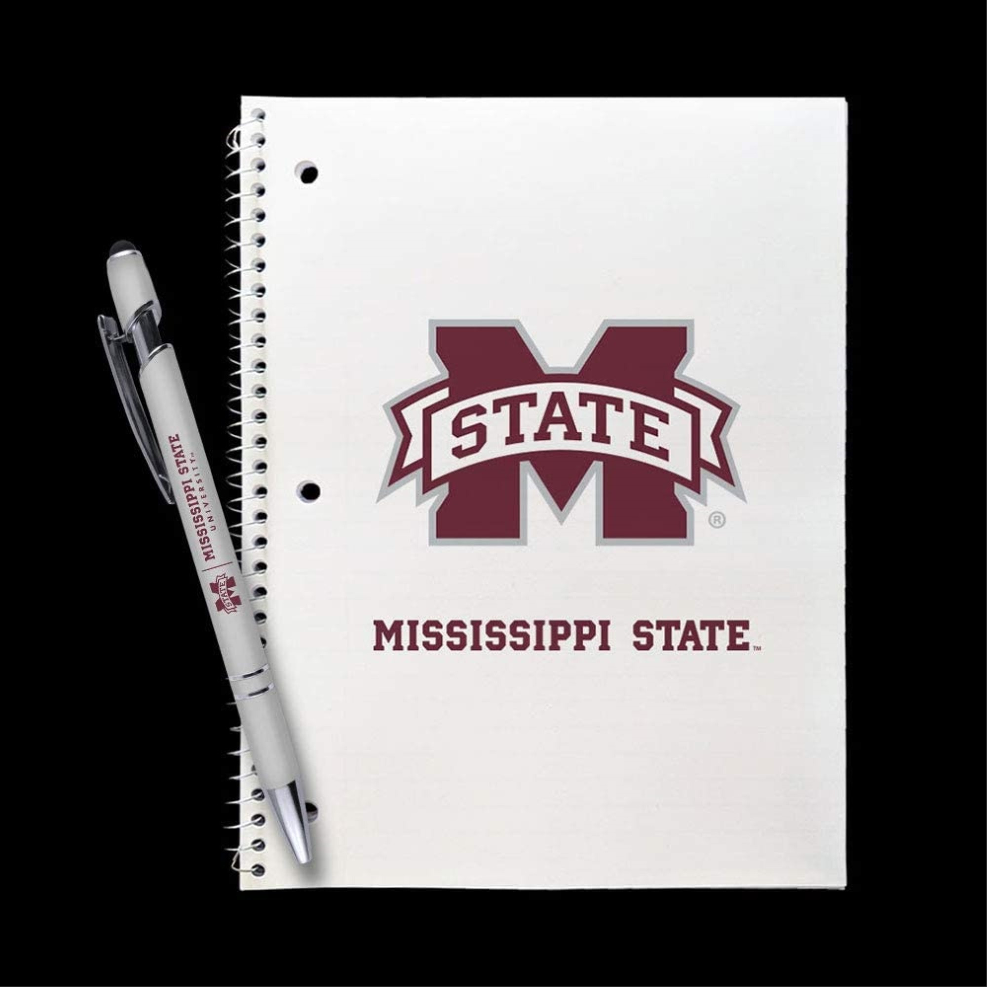 Mississippi State Bulldogs Gift Set - Spiral Notebook and Comfort Feel Metal Pen (2336)