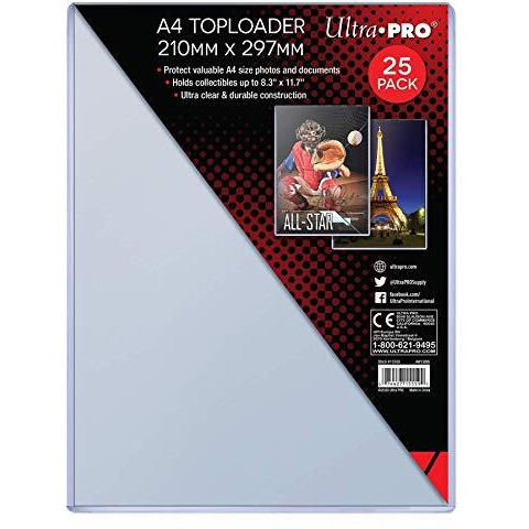 Toploader - A4 Size - 210mm x 297mm - 8.3x11.7 (25 per pack)