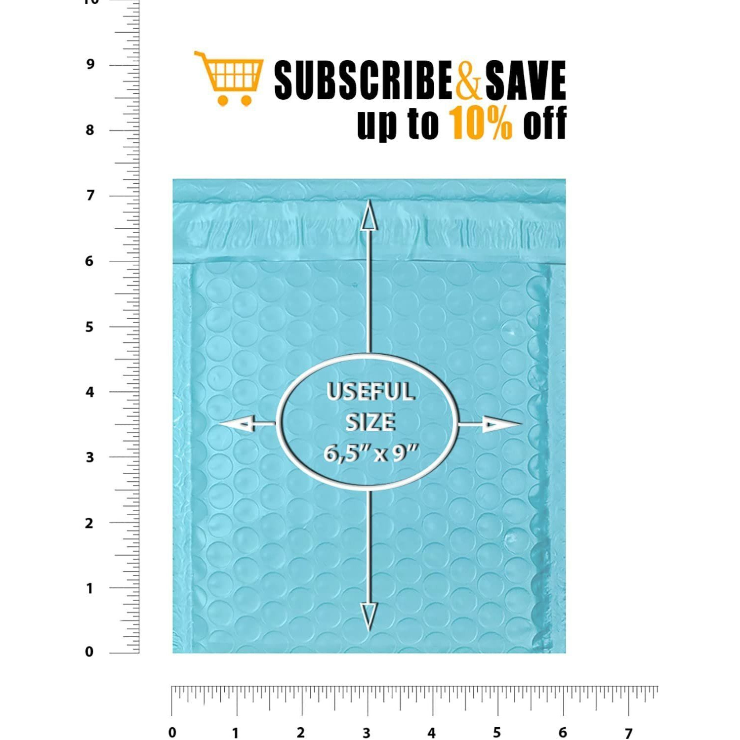 Pack of 25 Light Blue Poly Bubble Mailers 65 x 9 Padded Envelopes 6 12 x 9 Waterproof cushion Bags with Peel and Seal closure Mailing Pouches for Shipping Wrapping Packing(D0102H9FP4Y)