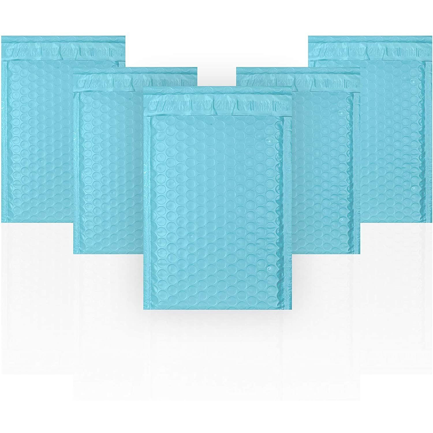 Pack of 25 Light Blue Poly Bubble Mailers 5x9 Padded Envelopes 5 x 9 Waterproof cushion Bags with Peel and Seal closure Mailing Pouches for Shipping Wrapping Packing(D0102H9FPUY)