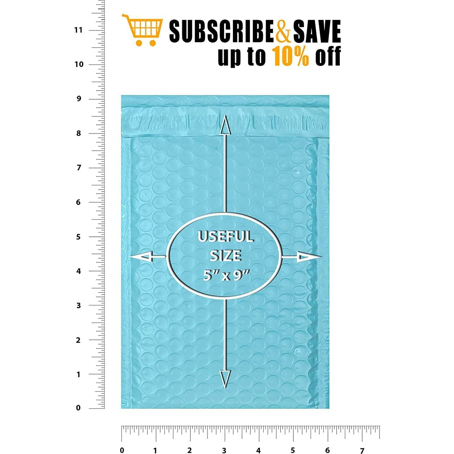 Pack of 25 Light Blue Poly Bubble Mailers 5x9 Padded Envelopes 5 x 9 Waterproof cushion Bags with Peel and Seal closure Mailing Pouches for Shipping Wrapping Packing(D0102H9FPUY)