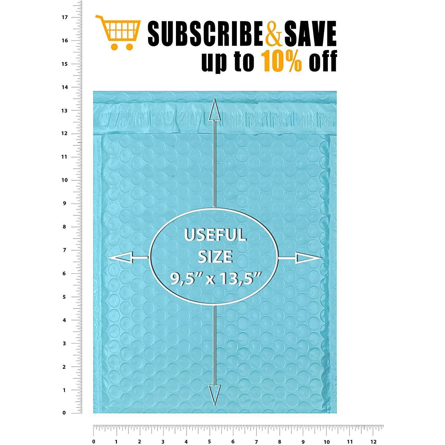 Pack of 25 Light Blue Poly Bubble Mailers 95 x 135 Padded Envelopes 9 12 x 13 12 Waterproof cushion Bags with Peel and Seal Mailing Pouches for Shipping Wrapping Packing(D0102H9FAXY)