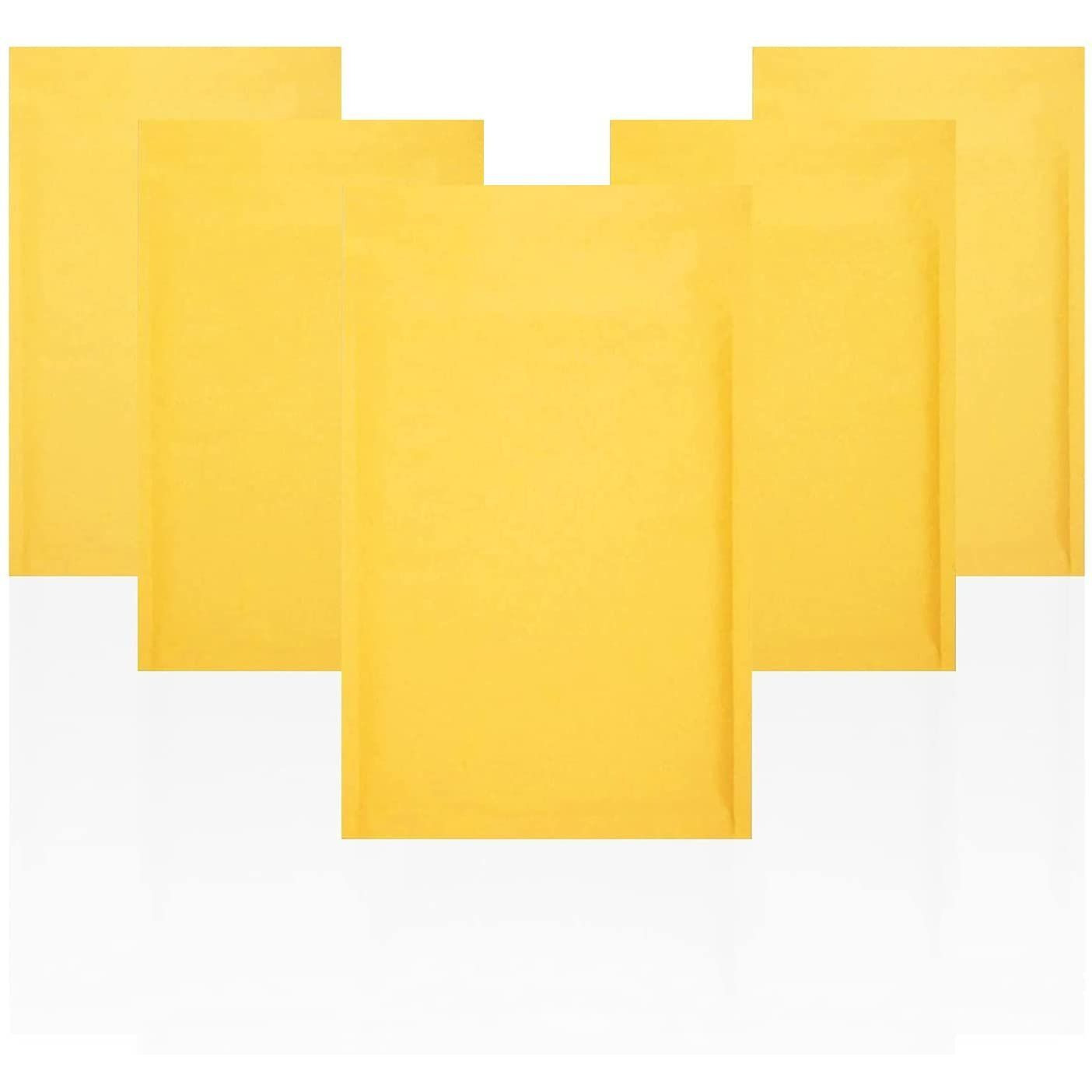 Pack of 25 Yellow Kraft Bubble Mailers 5 x 9 Paper cushion Padded Envelopes 5x9 Shipping Bags with Peel and Seal for Mailing Moving Packing and Packaging Supplies Pouch Bags with cushioning(D0102H9FPIg)