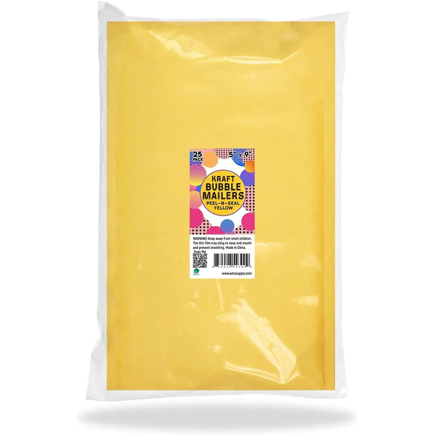 Pack of 25 Yellow Kraft Bubble Mailers 5 x 9 Paper cushion Padded Envelopes 5x9 Shipping Bags with Peel and Seal for Mailing Moving Packing and Packaging Supplies Pouch Bags with cushioning(D0102H9FPIg)