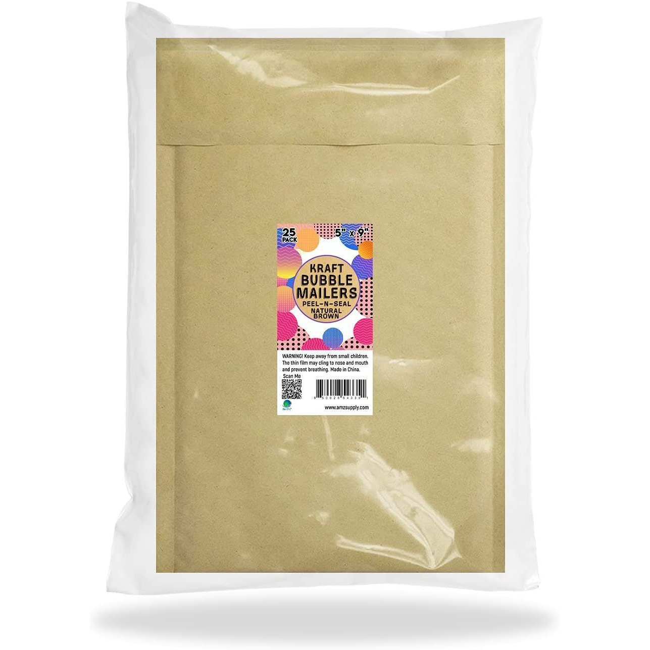 Natural Brown Kraft Bubble Mailers 5 x 9 Padded Envelopes 5x9 Pack of 25 Paper cushion Envelopes with Peel and Seal for Mailing Shipping Packing Packaging Supplies Paper Bag(D0102H9FAB7)