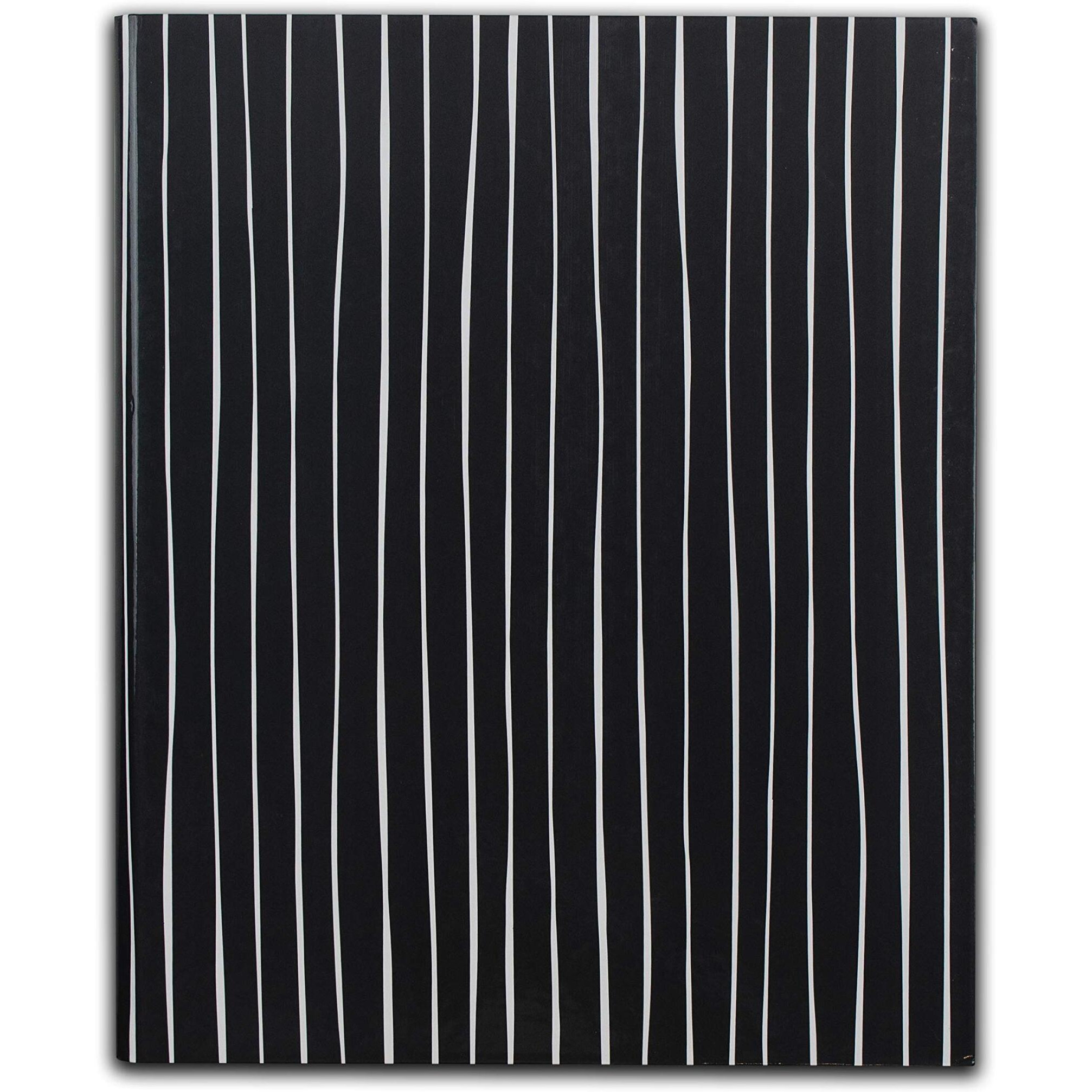Professional Hardbound Notebook, Charcoal and White Stripes, 1/EA, 24100