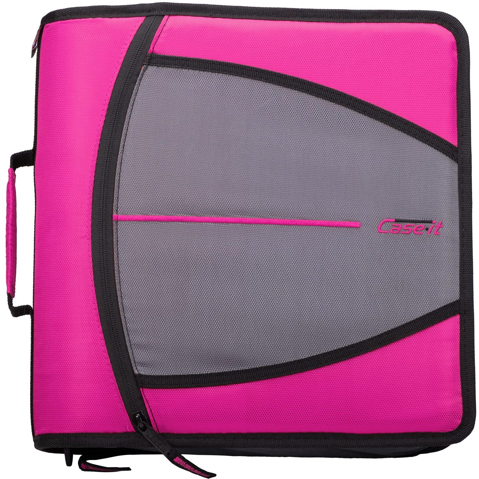 The Mighty Zip Tab-3 Inch Zipper Binder w/ removeable file folder- Magenta