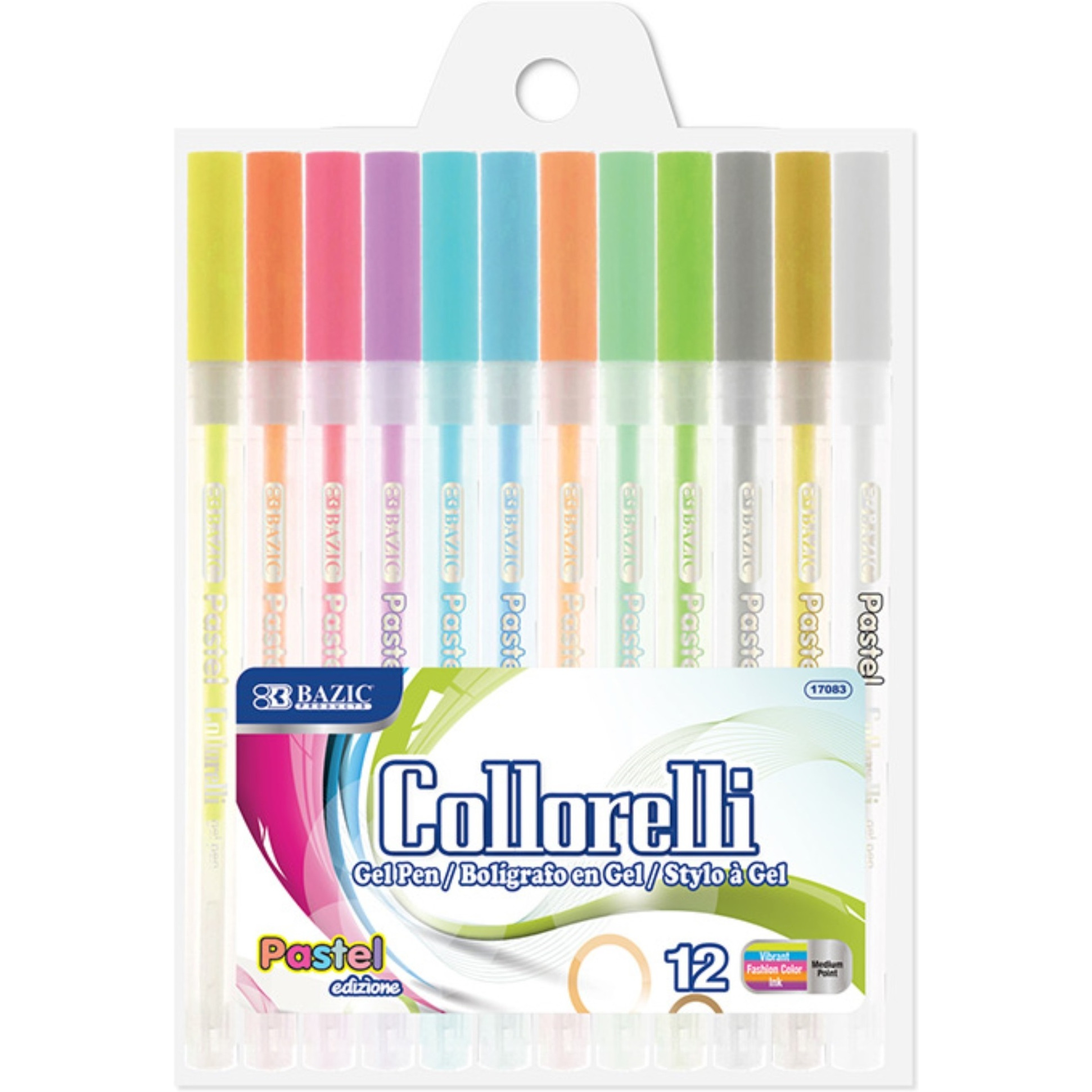 BAZIC 12 Pastel Color Collorelli Gel Pen / Box Qty - 24
