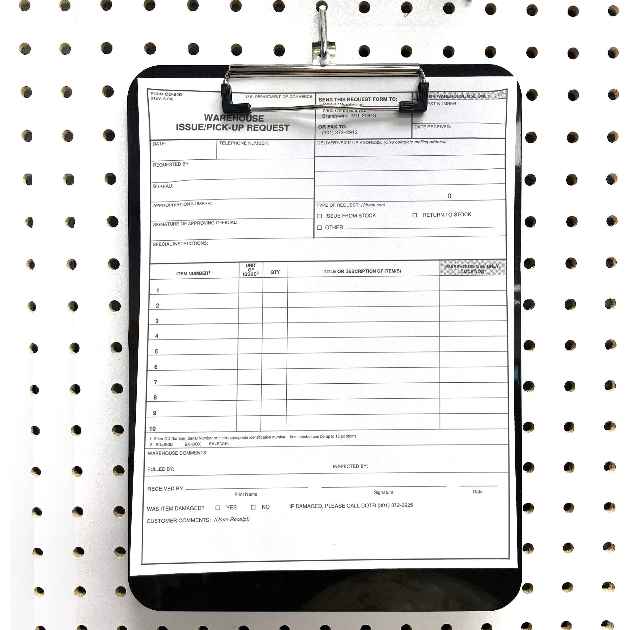Officemate Magnetic Clipboard - Plastic - Black - 1 Each