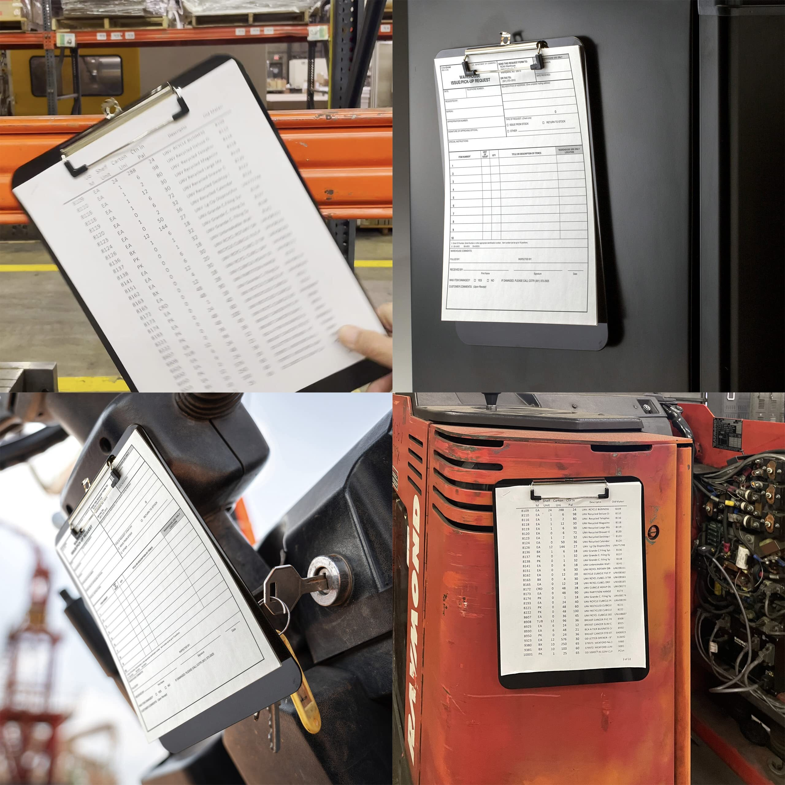 Officemate Magnetic Clipboard - Plastic - Black - 1 Each