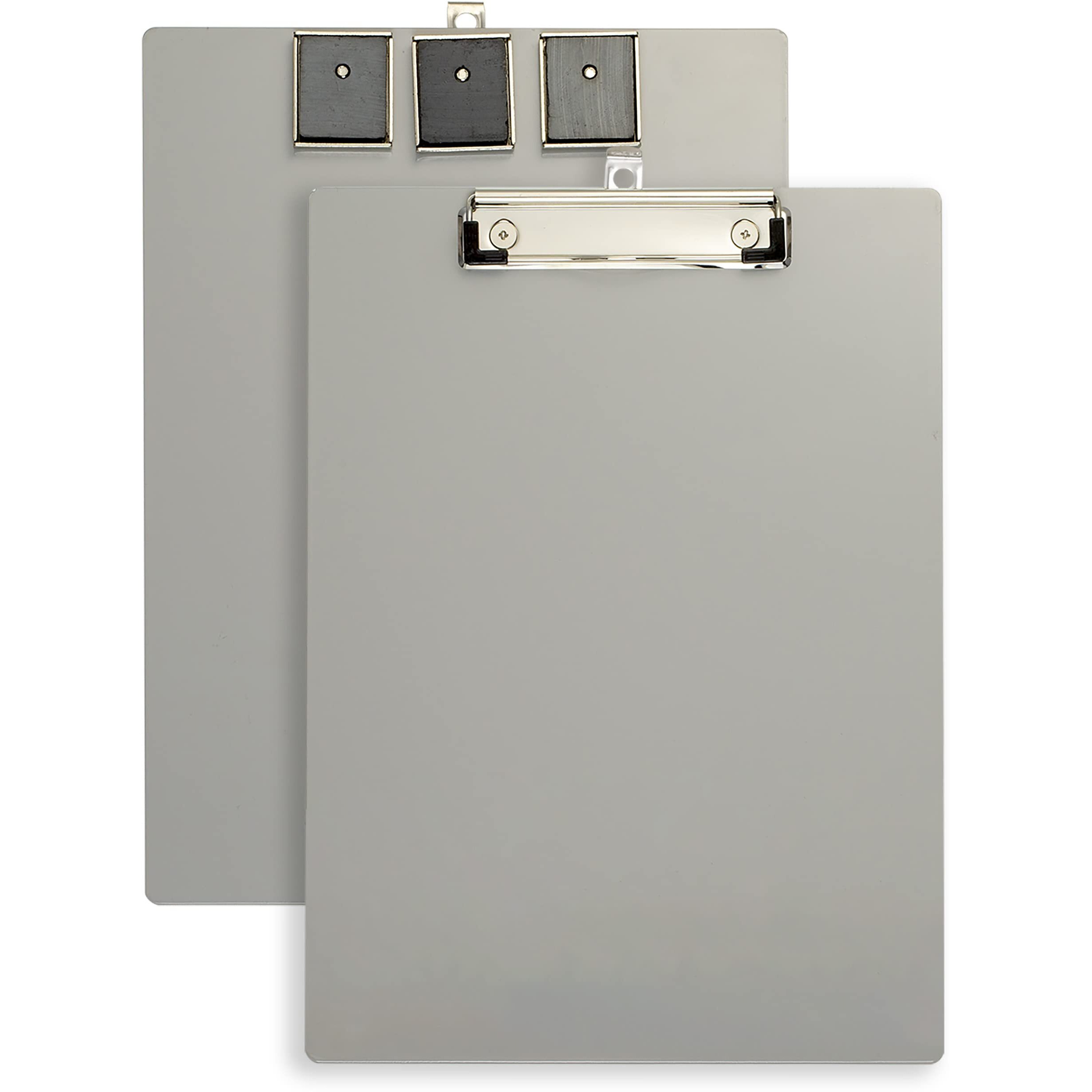 Officemate Magnetic Clipboard - Aluminum - Gray - 1 Each