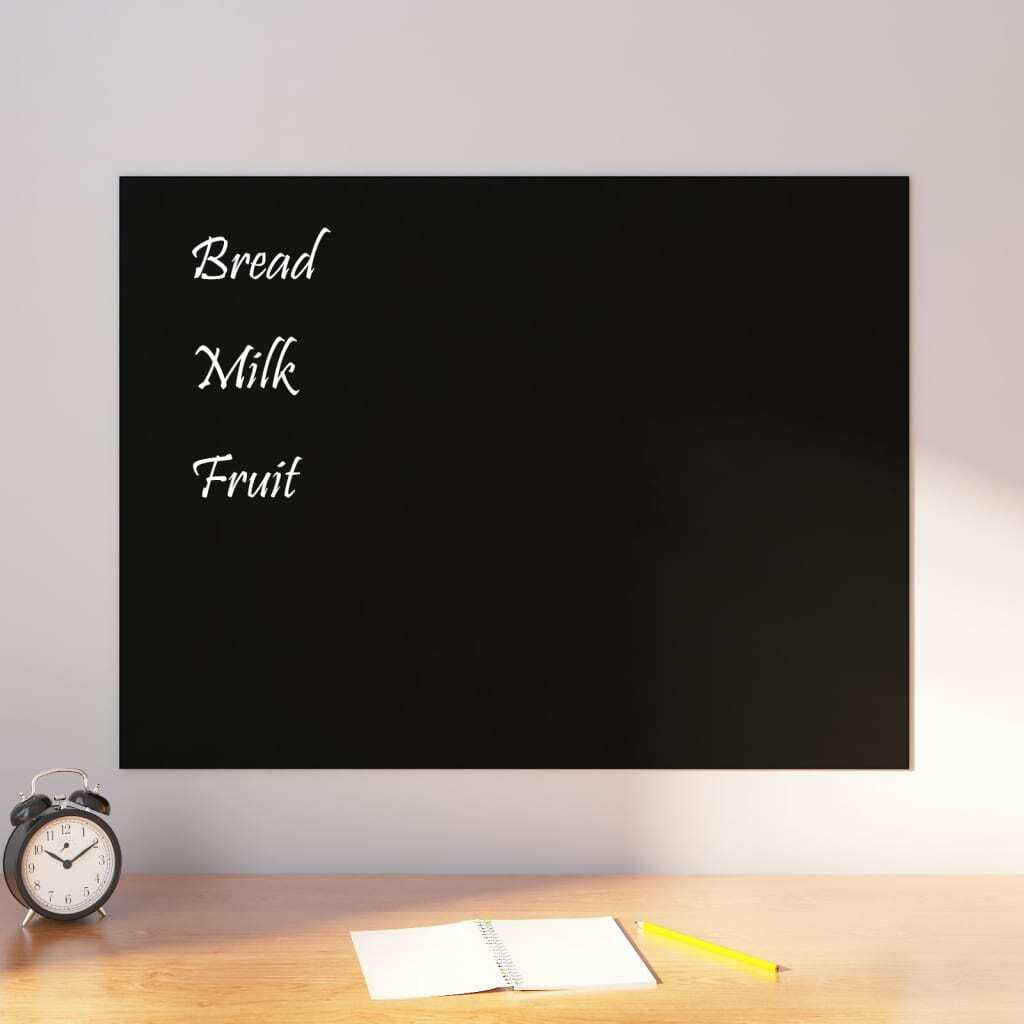 vidaXL Wall-mounted Magnetic Board Black 31.5&quotx23.6&quotTempered Glass