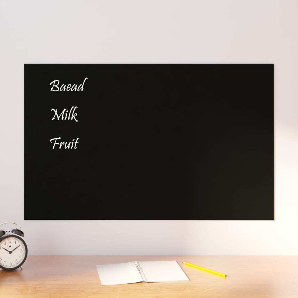vidaXL Wall-mounted Magnetic Board Black 31.5&quotx19.7" Tempered Glass