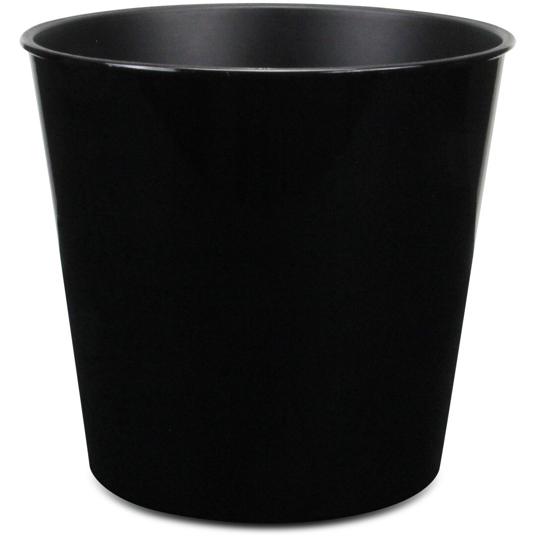 11" Black Recycled Plastic Indoor Outdoor Round Pot Planter