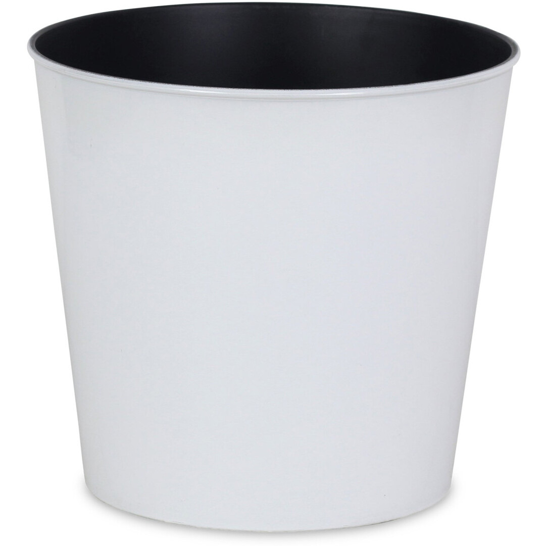 11" White Recycled Plastic Indoor Outdoor Round Pot Planter
