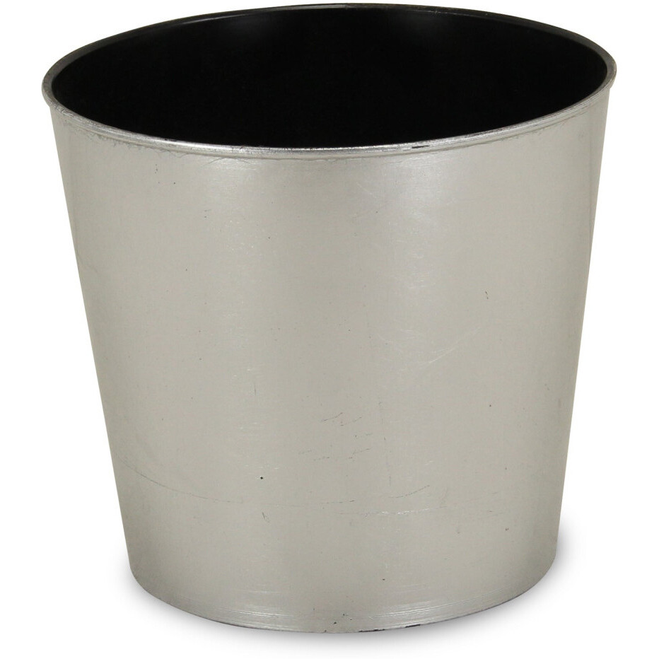 9" Silver Recycled Plastic Indoor Outdoor Round Nursery Pot