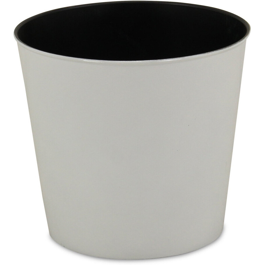 9" White Recycled Plastic Indoor Outdoor Round Pot Planter