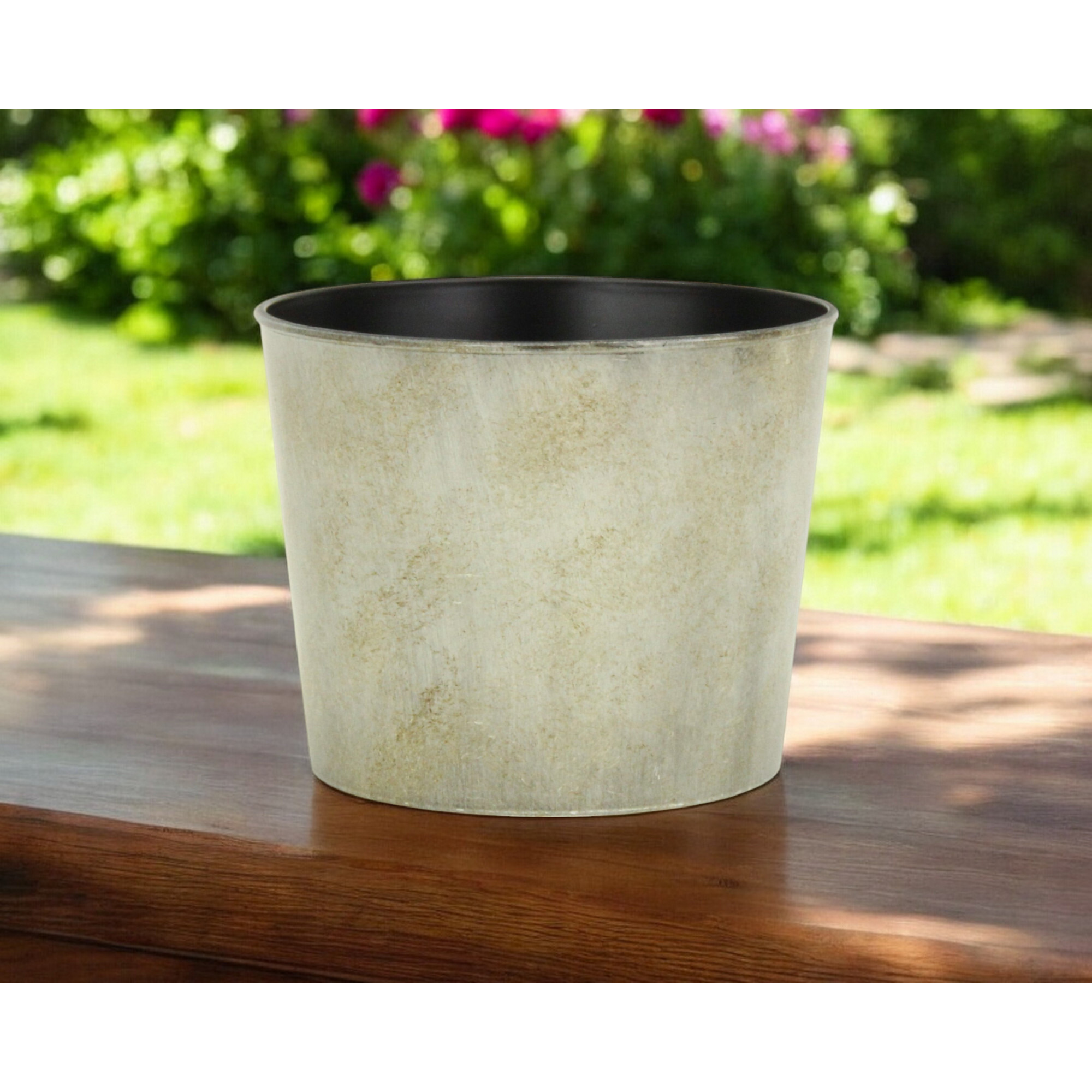 7" Gray Recycled Plastic Indoor Outdoor Round Nursery Pot