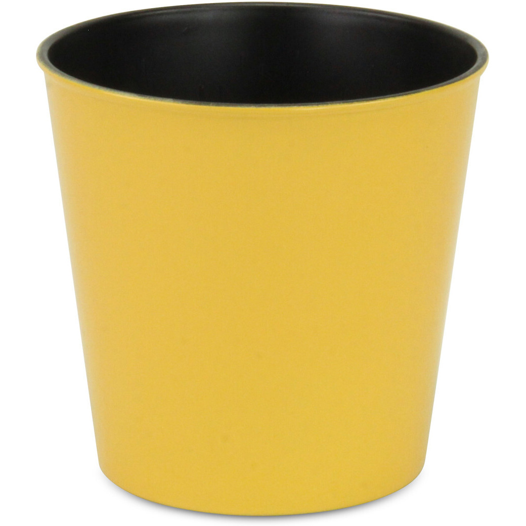 7" Yellow Recycled Plastic Indoor Outdoor Round Pot Planter