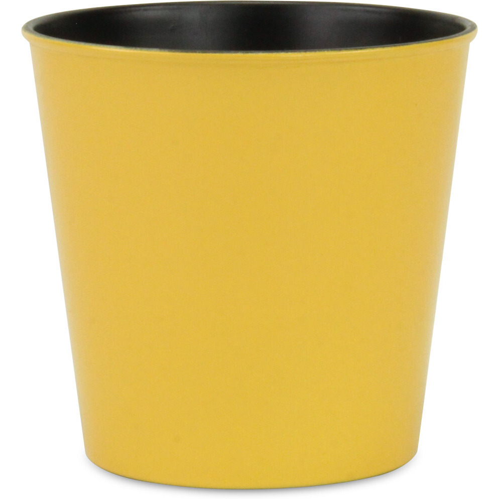 7" Yellow Recycled Plastic Indoor Outdoor Round Pot Planter