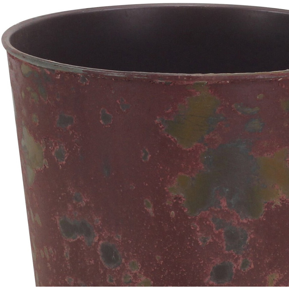 7" Red Recycled Plastic Indoor Outdoor Round Pot Planter