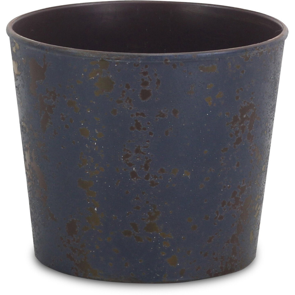 6" Blue Recycled Plastic Indoor Outdoor Round Pot Planter