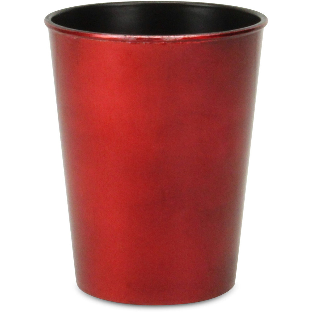 5" Red Recycled Plastic Indoor Outdoor Round Pot Planter