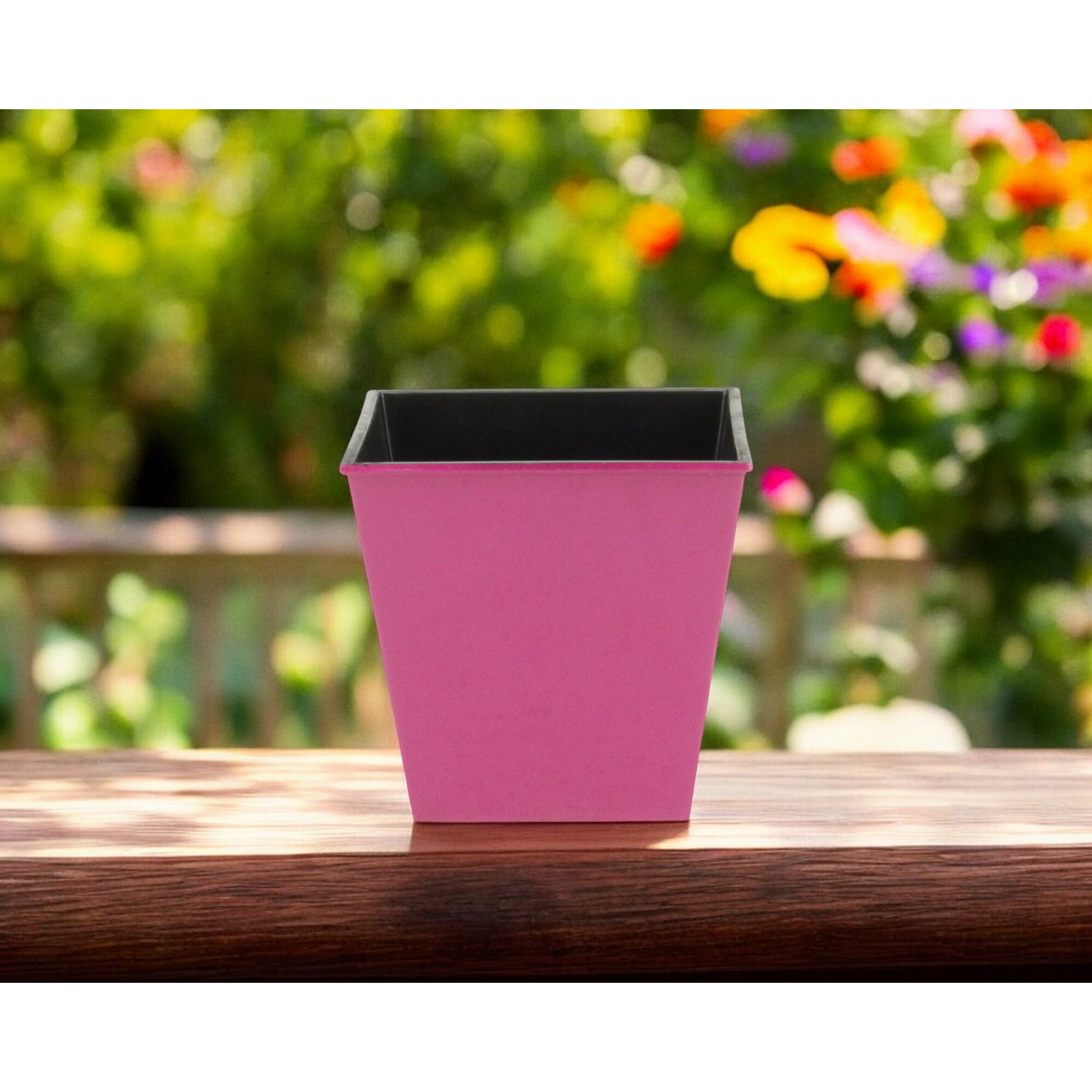 5" Hot Pink Recycled Plastic Indoor Outdoor Rectangular Nursery Pot