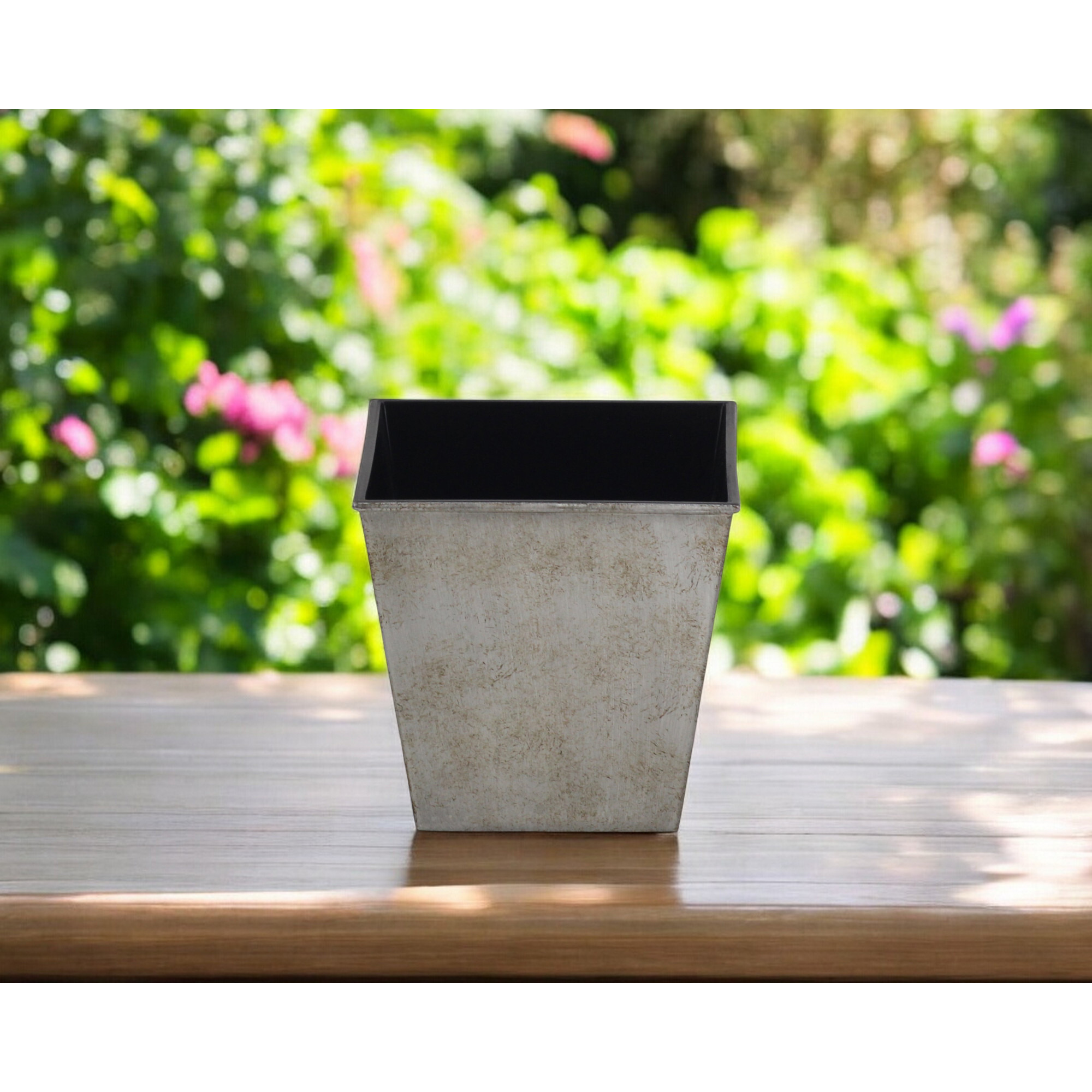 5" Gray Recycled Plastic Indoor Outdoor Rectangular Nursery Pot