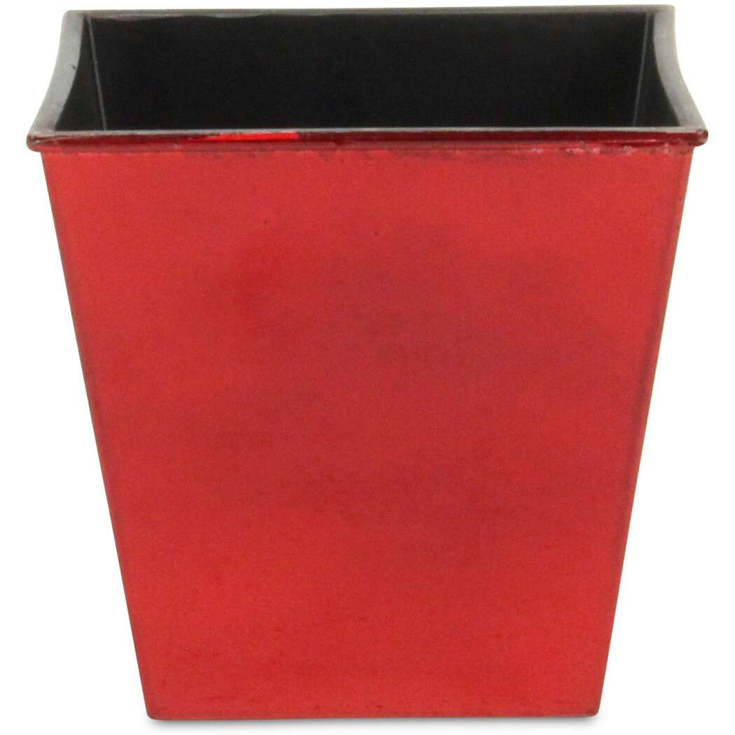 5" Red Recycled Plastic Indoor Outdoor Rectangular Pot Planter