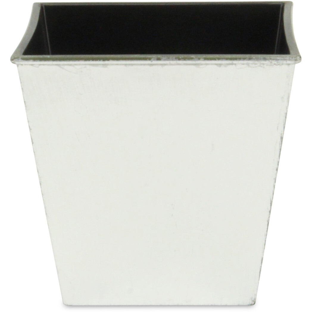 5" Silver Recycled Plastic Indoor Outdoor Square Nursery Pot