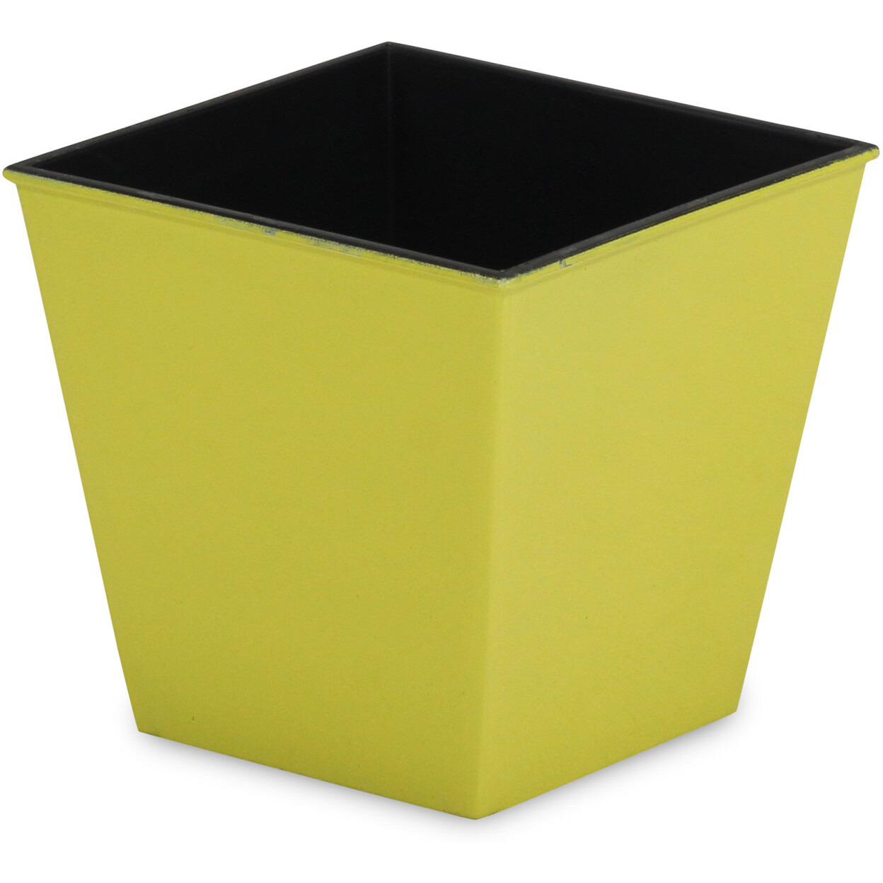 5" Yellow Recycled Plastic Indoor Outdoor Square Pot Planter