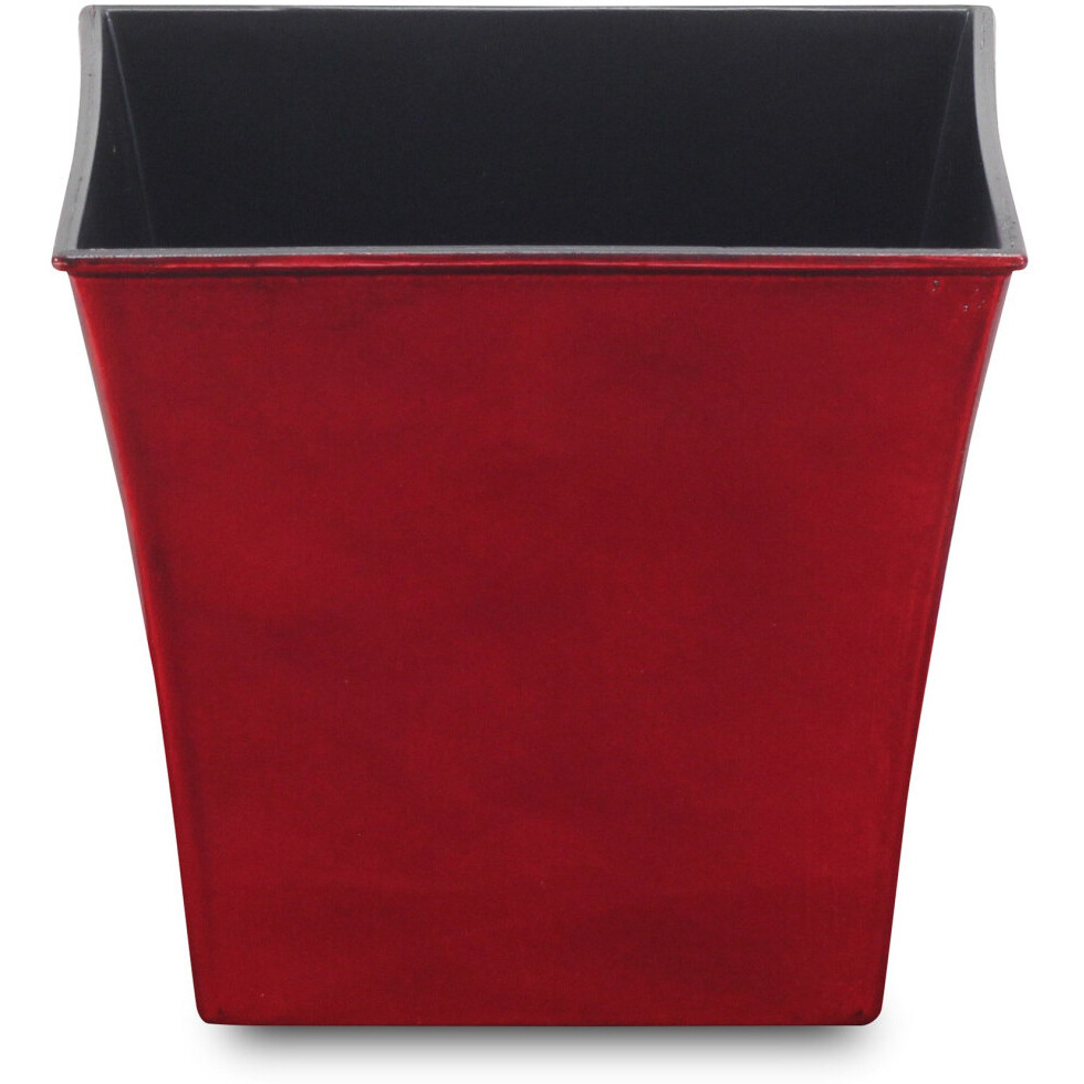 7" Red Recycled Plastic Indoor Outdoor Rectangular Pot Planter