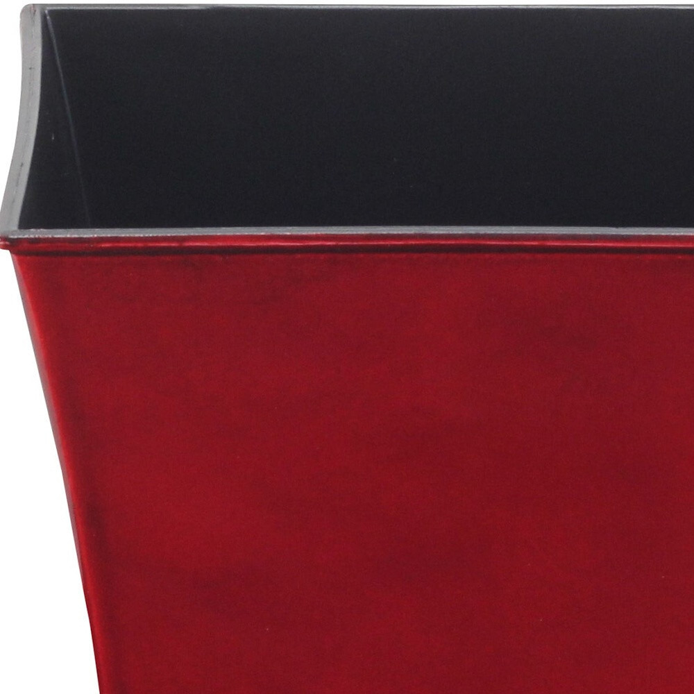 7" Red Recycled Plastic Indoor Outdoor Rectangular Pot Planter