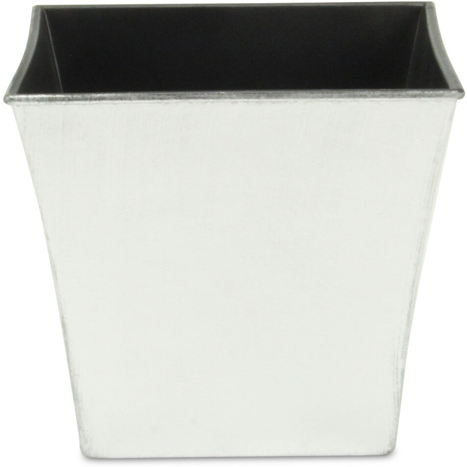 7" Silver Recycled Plastic Indoor Outdoor Rectangular Nursery Pot
