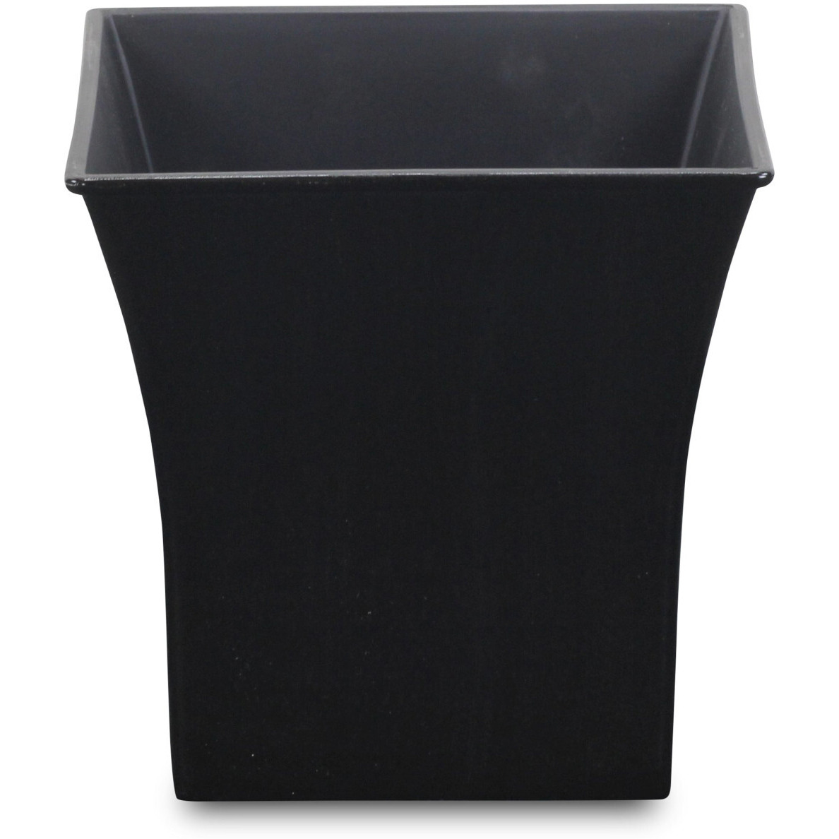 7" Black Recycled Plastic Indoor Outdoor Square Nursery Pot