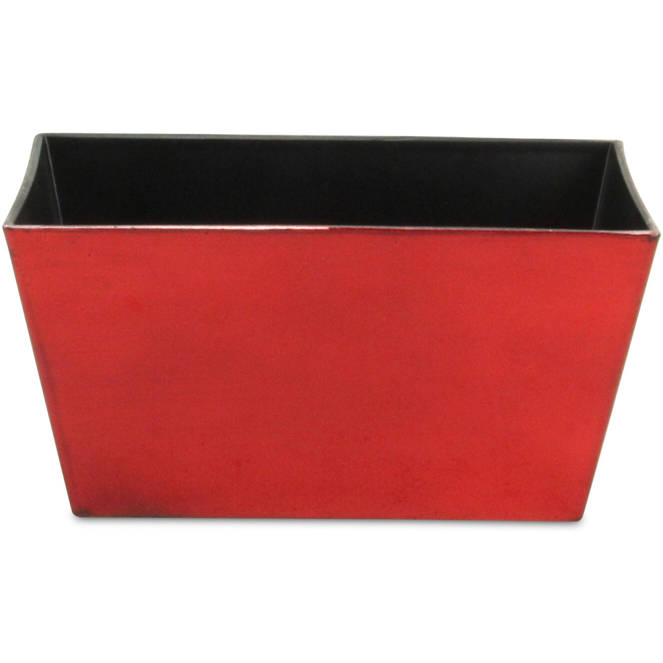 8" Red Recycled Plastic Indoor Outdoor Rectangular Planter Box
