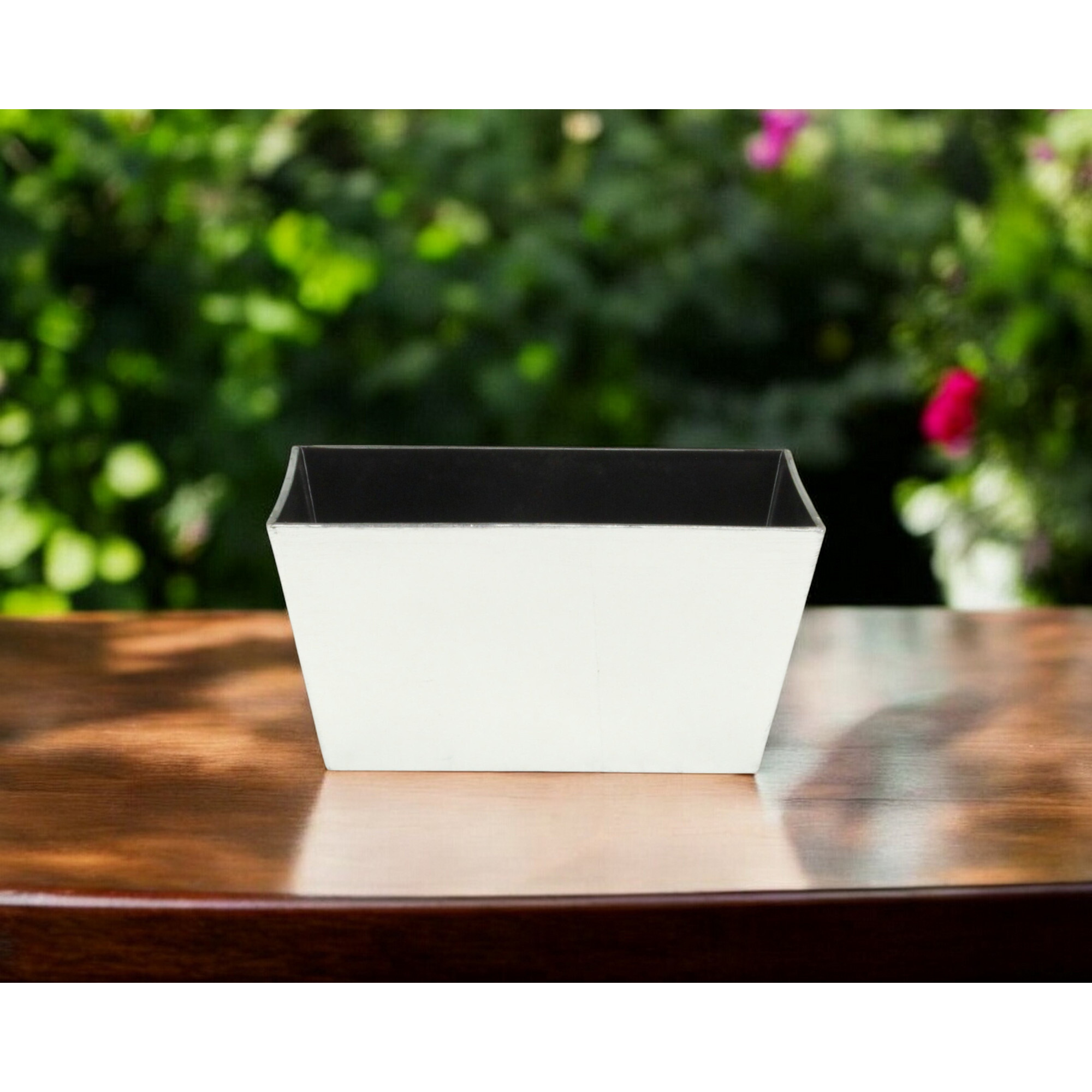 8" Silver Recycled Plastic Indoor Outdoor Rectangular Planter Box