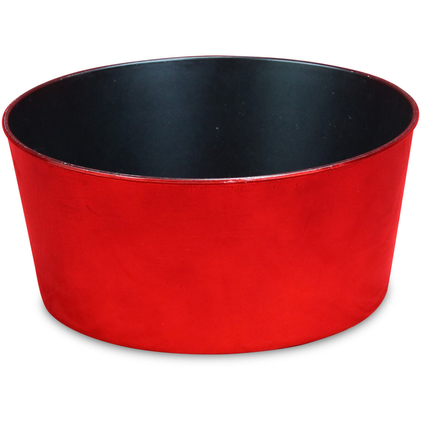 12" Red Recycled Plastic Indoor Outdoor Round Pot Planter