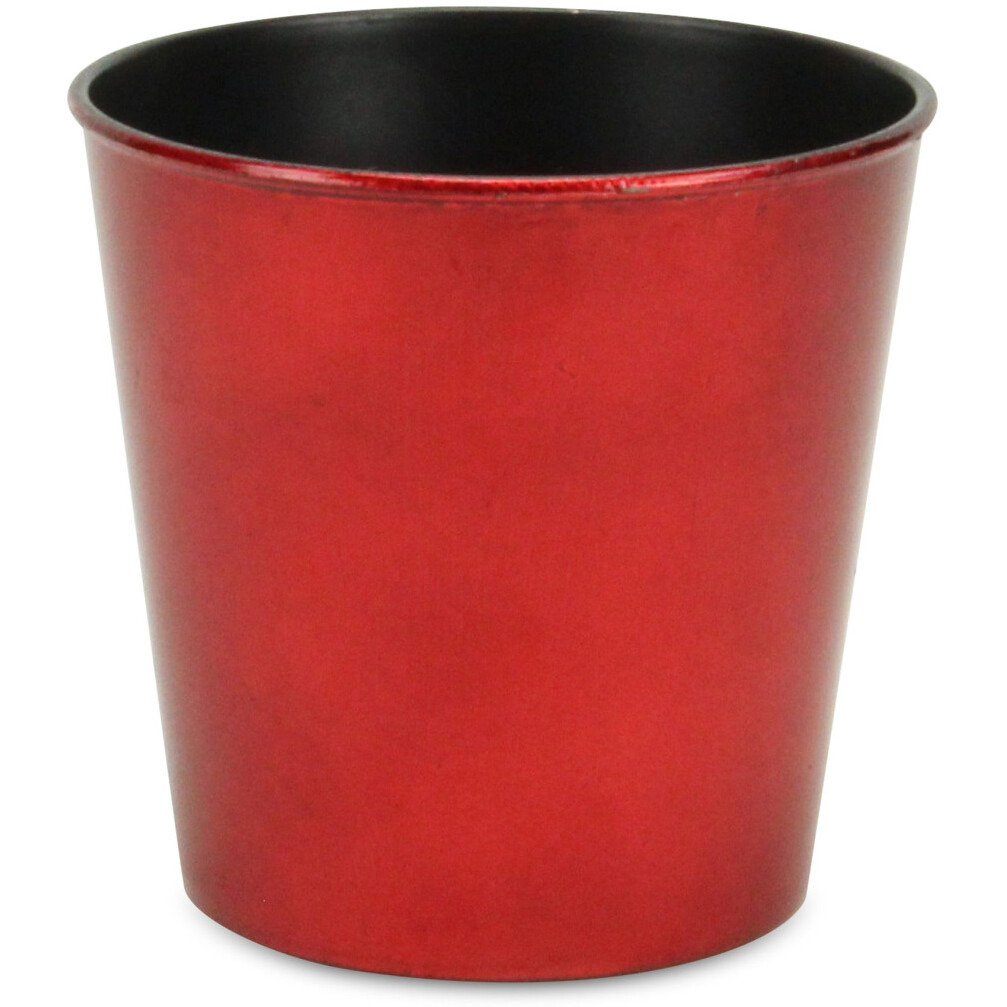 5" Red Recycled Plastic Indoor Outdoor Round Nursery Pot