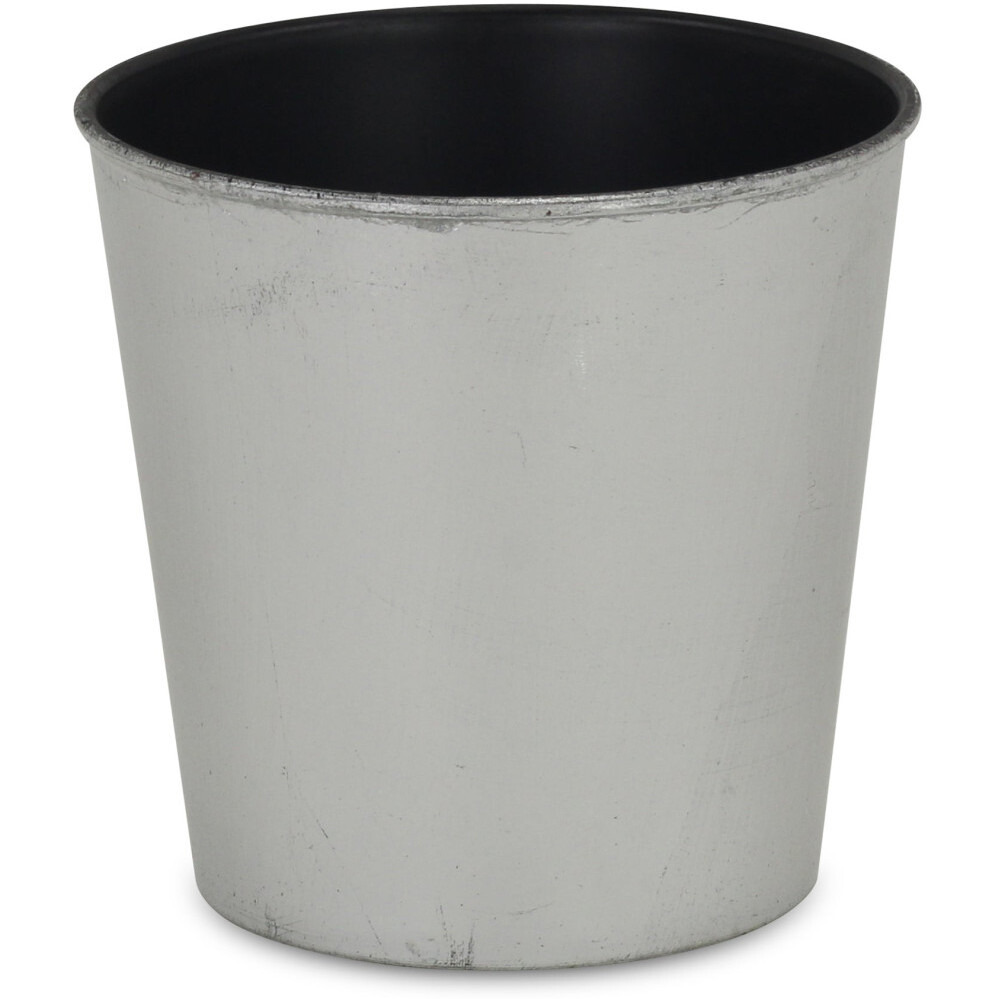 5" Silver Recycled Plastic Indoor Outdoor Round Pot Planter