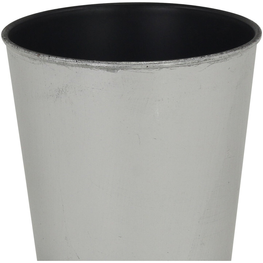 5" Silver Recycled Plastic Indoor Outdoor Round Pot Planter