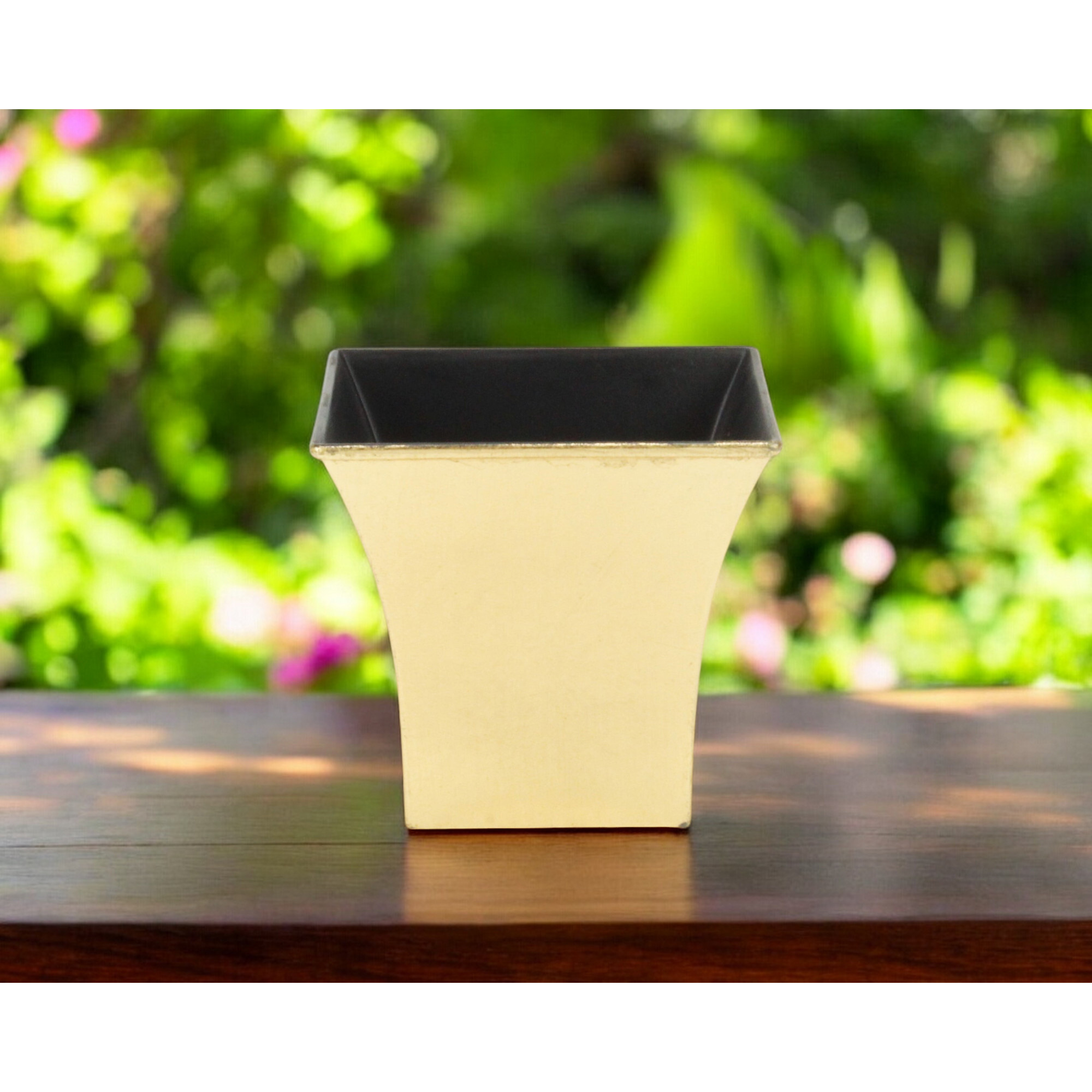 5" Gold Recycled Plastic Indoor Outdoor Square Nursery Pot