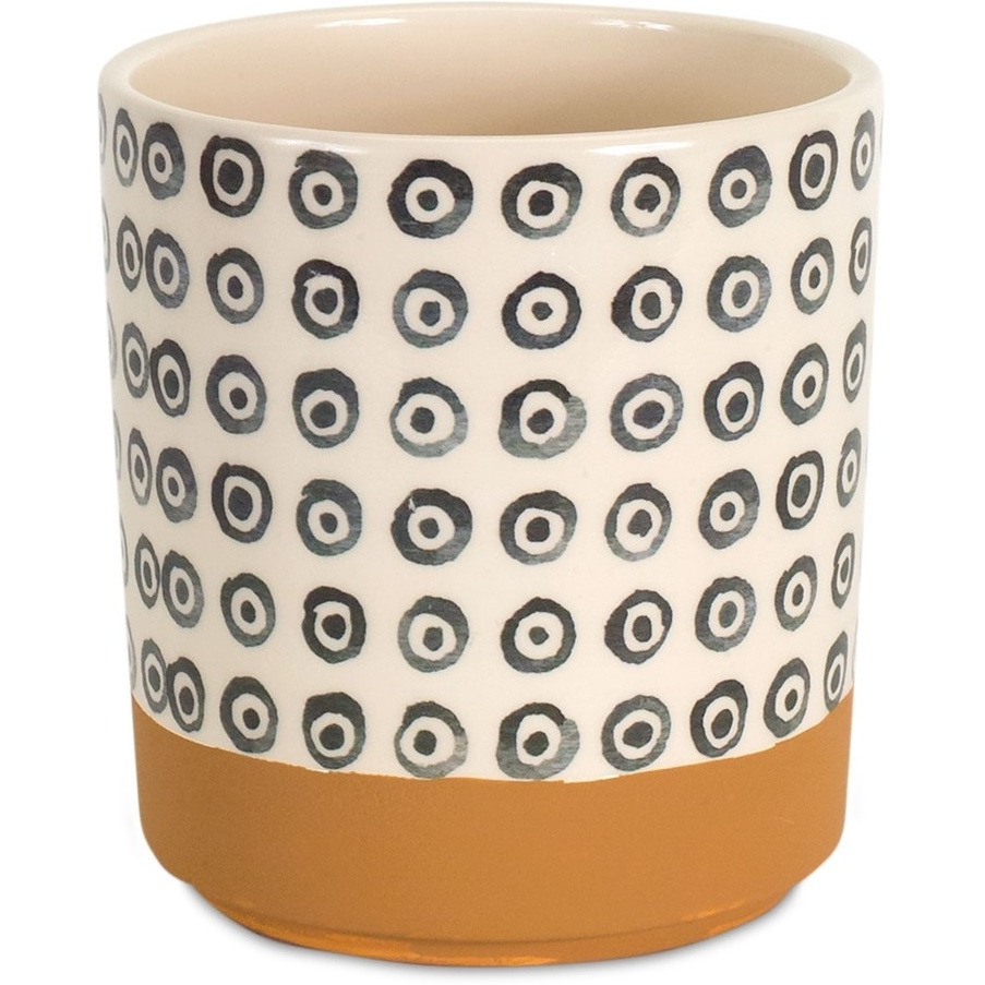 Brown and Black Set of Four Dolomite 3.32468 ounce Round Pot Planter