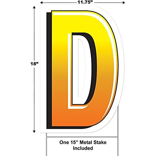 Plastic  D  Yard Sign