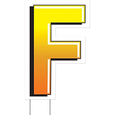 Plastic  F  Yard Sign