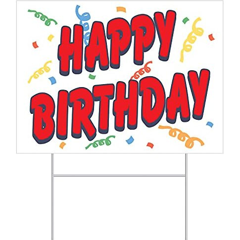 &quotVibrant Happy Birthday Yard Signs - 6 Pack for Outdoor Celebrations"