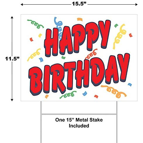 &quotVibrant Happy Birthday Yard Signs - 6 Pack for Outdoor Celebrations"