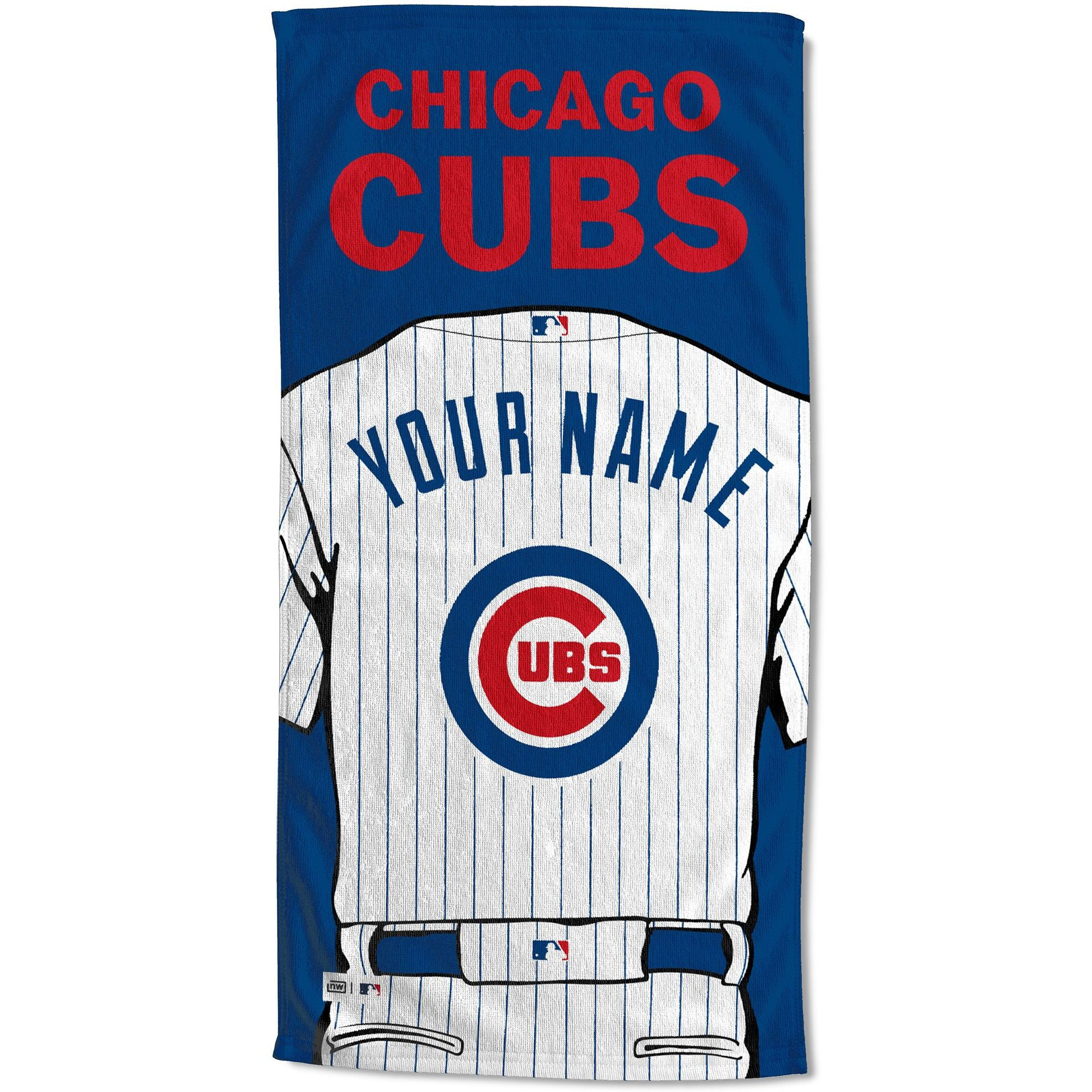 [Personalization Only] OFFICIAL MLB Jersey Personalized Beach Towel - Chicago Cubs